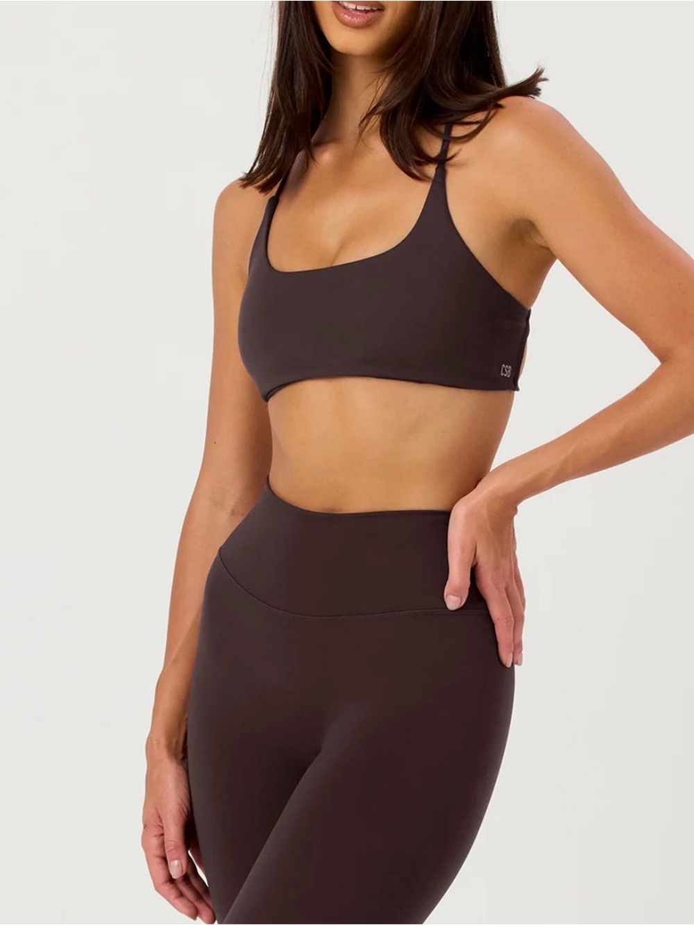 CSB Serenity Espresso Lexi Crop Leggings Matching Set - Picture 5 of 6